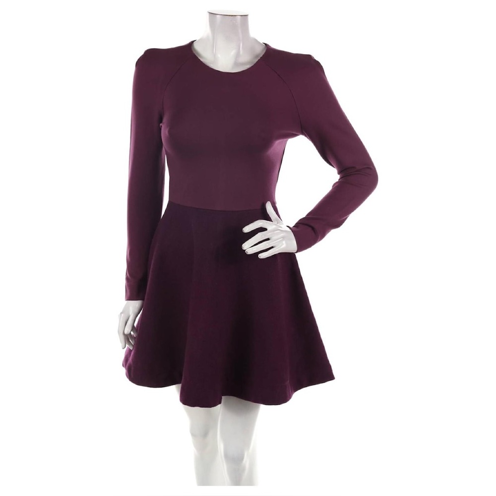 Kate Spade Saturday Collection Long Sleeved Purple Wool Dress-Size 0/XS